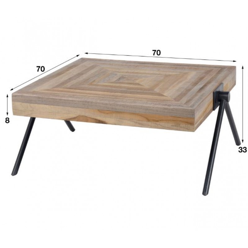 ZI Teca Coffee Table Square 70cm Natural